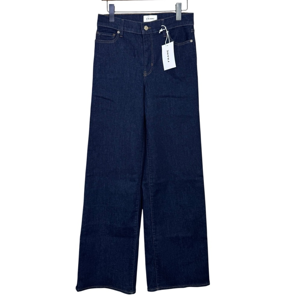 NEW Frame Le Slim Palazzo Long Wide Leg Jeans in Rinse Size 28 - Picture 5 of 10